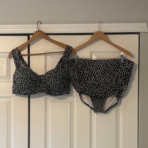 EUC Lands End Polka Dot Two Piece: Size 18/20w